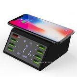 Desktop QC3.0 8 Ports Multi Usb Charger Support QI Wireless Charging For Mobile Phone thumbnail-1