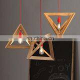 Triangle Wooden Frame Chandelier Lighting Wood Hanging Lamp for Home Decor thumbnail-2