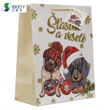 Custom Recyclable 128g Coated Paper Coated Bright Film Christmas Gift Bag Clothes Shopping Bag thumbnail-2