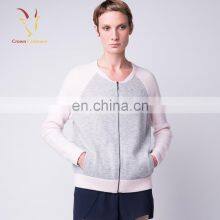 Ladies Raglan Sleeve Knitted Cardigan Jacket With Zipper thumbnail-1