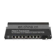 Communication Equipment  8 Port 100M POE Fiber Optic Switch With 1 Port 100M Optical Fiber