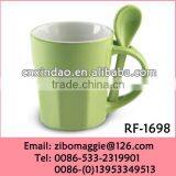 Persoalzied Beautiful Colored Ceramic Promotion Coffee Mug Spoon for Daily Use thumbnail-1