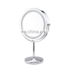 17cm Dressing Table Rocker Makeup Mirrors With Led Lights for Bathroom thumbnail-3