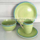 New Design Stoneware Dinnerware, Wholesale Custom Printed Stoneware Dinnerware Set, Handprinted Stoneware Dinner Set thumbnail-1