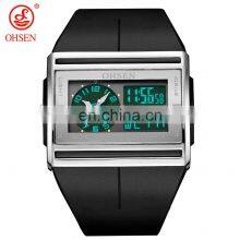 OHSEN AD0518 Men Quartz Watch LED Dual Digital Luminous Hands Wristwatch thumbnail-1