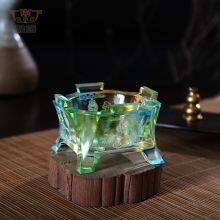 Circular Life: Crystal Glass Liuli Craft Candleholder Buddhism Worship Vessel Religious Pray thumbnail-3