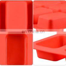 High Quality 6 Cavity BPA-free Rectangular 3D Handle Handmade Bread Cake Silicone Soap Mold thumbnail-5