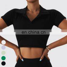 High Quality Women Clothing Quick Dry Fitness Tops Custom Sports Wear Short Sleeve Golf Shirts Tennis Polo Shirt For Women thumbnail-4