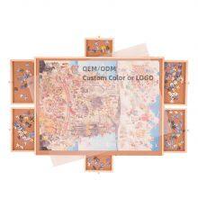 Wooden Jigsaw Puzzle Board Folding Table With Light With Sliding 4or6 Drawers Jigsaw 1000 Piece/1500pcs Foldable Puzzle Table thumbnail-2
