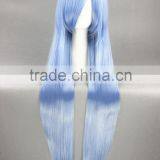 High Quality 100cm Long Straight Touhou Project-Hinanawi Tenshi Light Blue Synthetic Anime Wig Cosplay Hair Wig Party Wig thumbnail-3