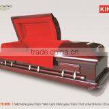 Magistrate Red Solid Wood Casket With Weight Wood Coffin thumbnail-1