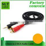 SLT High Quality 3.5mm to 2 RCA Auxiliary Stereo Audio Cable thumbnail-2