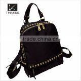 Black Leather Backpack With Nails/high Quality Backpack Leather Bags/girls' Bags