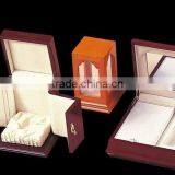 Elegant Black Wood Perfume Packaging Box/ Luxury Design Wood PU Leather Perfume Display Box