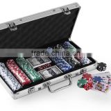 300pcs poker chip set in Silver aluminium case