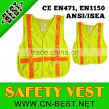 Childrens Safety Vest Yellow ANSI Class 1,mesh safety vest