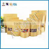 Resealable Zipper Kraft Packaging Templates Paper Bag Print Food Packaging Clear Window Bag thumbnail-4