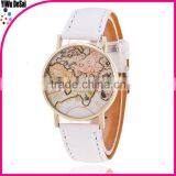 Vintage Leather Strap Watch World Map Watch Unisex Quartz Watches