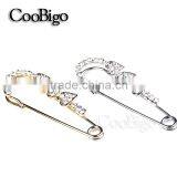 Fashion Jewelry Rhinestone Heart Shape Pin Brooch Girls Dresses Hijab Scarf Wedding Party Gift Appreal Promotion Accessories thumbnail-1