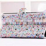Rhinestone Phone Case OEM Flip Leather Case Cover For Samsung Galaxy Grand 2 thumbnail-5