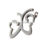 Design P0416 Elegant Ladies Pure Color Butterfly Hollow Out Design Stainless Steel Pendant thumbnail-1