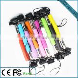 Wholesale factory direct colorful bluetooth selfie stick for mobile phone camera