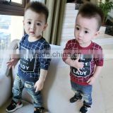 China Wholesale Baby Boys Screen Print Plaid Pattern Boys Clothing T-shirt                        
                                                Quality Choice