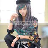 High Quality Hand Tied Machine Made Synthetic Fiber Women's Wig thumbnail-6