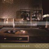 Solid Wood Cocktail Cabinet-JH10-09 Leather Covered Display Cabinet- JL&C Luxury Home Furniture thumbnail-1