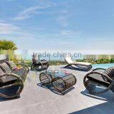 Wicker Sofa Set With Bamboo Synthetic Rattan