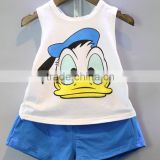 Popular Cute Cartoon Printing Thin Pants Suits for Children