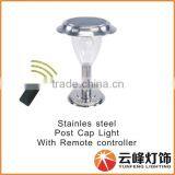 Hight LUMEN Stainless Steel LED Solar Deck Light Solar Post Top Light With Remote Controller Solar Light thumbnail-1