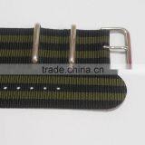Black Grey Black Gray Stripe Nylon Canvas Wrist Watch Band thumbnail-2
