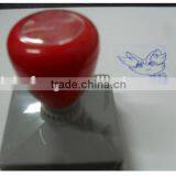 Square and Red Preety Office Rubber Stamp