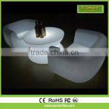 Super LED illuminated light up semi round garden plastic single loveseat/ Festival luxury polyethylene club wicker