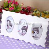 3 Round White Gift Combination Wooden Photo Picture Frame thumbnail-2