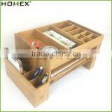 Bamboo Desktop Organizer Office Supply Organizer Caddy Homex-BSCI Factory thumbnail-4