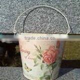 Vintage Gift Hanging Pot/Metal Small Flower Pails/Zinc Flower Planter/Metal Flower Pot/Can Garden Decoration thumbnail-1