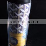 Plastic Double wall travel custom coffee mug