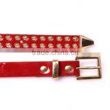 Wholesale Double Layer Rivets Decorated Square Pattern Buckle Sex Women Lady Thin PU Waist Belt thumbnail-6
