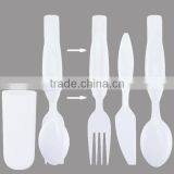 New Design Portable to Travel Food Grade Plastic Fork Spoon Set thumbnail-4