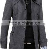 Man Slim Fit Long Style Wool Blend Jacket 2015 thumbnail-2