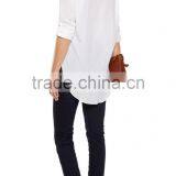 Outdoor Autumn Women White Cotton Shirt Customized thumbnail-2