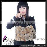 CX-H-11A Fashionable Ladies Genuine Rabbit Fur Lady Fashion Handbag thumbnail-1