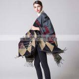 2017 Spring New Item Ladies Scarf Western Style Bohemia Style Tassels Model Imitated Cashmere Material Women Cloak thumbnail-2