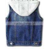 Zm50388b Autumn New Style Children Clothes Kids Boys Hooded Jeans Waistcoat thumbnail-2