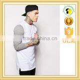 New Trendy Longline t Shirts Slim Fitted T-shirt With Contrast Sleeves