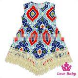 High Quality Children Clothing Printed Flowers Baby Sleeveless Girls Casual Model Dresses Designs thumbnail-4