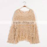 S32445W Teenager Girl Pullover Knitted Sweater Spring Fringe O-neck Trendy Sweaters thumbnail-3