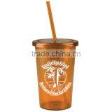 USA Made 20 oz Single Wall Tumbler With Straw And Screw-On Lid - BPA/BPS-free and Comes With Your Logo thumbnail-1